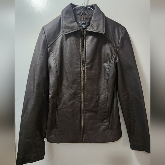 Espresso brown 100% leather jacket - Picture 1 of 5
